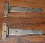 Dark Pewter, Wrought Iron 6" Penny End Tee Hinges, Rust resistant Finish